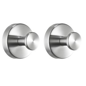Suction Cup Hooks for Shower, 2-Pack No Drill Stainless Steel Hooks, Suction Cup Shower Towel Hanging Hook, for Bathroom Wall, Kitchen, Glass