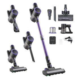 Cordless Vacuum Cleaner, 25KPA Max Powerful Suction, Rechargeable Anti-Tangle Stick Vacuum with Dust Cup
