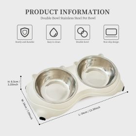 Elevated cat food bowl, spill proof pet bowl, double-layer cat food bowl (Color: White)
